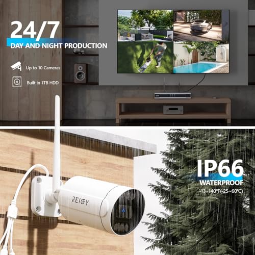 Caméra IP extérieure REIGY compatible NVR audio bidirectionnel détection mouvement