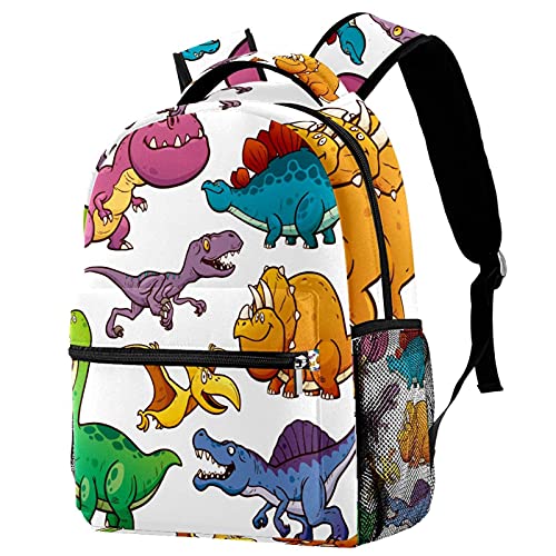 Sac à dos dinosaure multicolore avec poches pour fille garçon ado