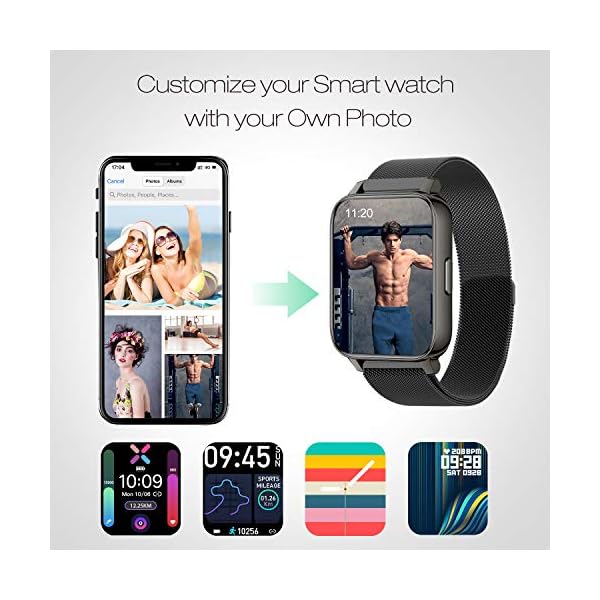 Smart Watch for Android Phones and iOS, Fitness Tracker with All-Day Heart Rate Monitor, Sleep Tracker, Message Call…