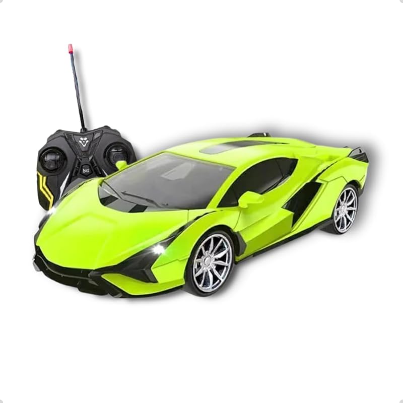 Carro de Controle Remoto Sem Fio, Lamborgini Esportivo, Modelo de Speed, Diversão Criança (Verde.Lamborg)