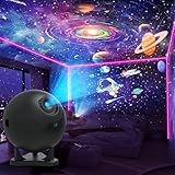 Galaxy Star Projector Night Light, 12 Film Discs, Ultra HD Projection, Whisper-Quiet, USB Powered, Auto Shut-Off