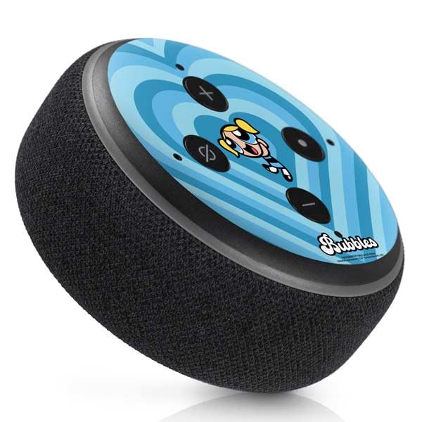 Skinit Decal Audio Skin Compatible with Amazon Echo Dot 3 - Officially Licensed Cartoon Network Powerpuff Girls Bubbles Blue Hearts Design