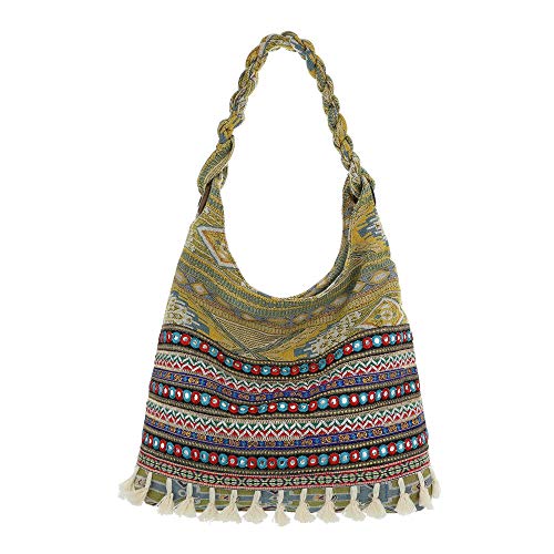Ital-Design - Bolsa de deporte para mujer (tela textil, etno Boho), color Multicolor, talla Einheitsgröße
