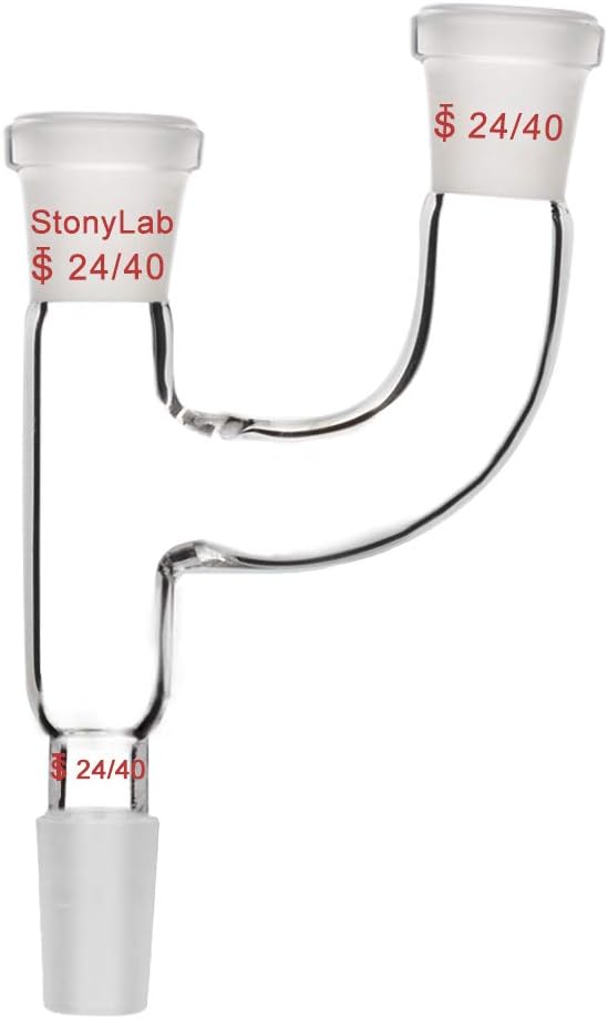 StonyLab 3 Way Claisen Distillation Adapter with 24/40 Joints Connecting Adapter Lab Supply, SL-L2L5R1