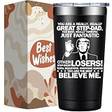 Grifarny Step Dad Fathers Day Gift from Daughter, Son - Christmas, Birthday Gifts for Stepdad, Bonus Dad, Stepfather - You Are a Really Really Great Stepdad Tumbler Cup 20oz
