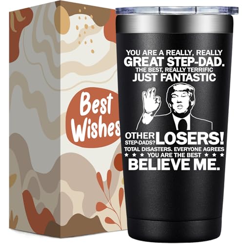 Grifarny Step Dad Fathers Day Gift from Daughter, Son - Christmas, Birthday Gifts for Stepdad, Bonus Dad, Stepfather - You Are a Really Really Great Stepdad Tumbler Cup 20oz