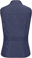 Vista 4 de SHOPESSA Chalecos acolchados para mujer, ligero, cuello alto, con cremallera, chaleco acolchado con bolsillos, chaleco acolchado delgado