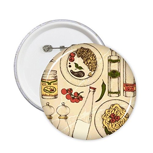 Badge Bouton motif Italie douanes illustration ronde de haute finition pour collection lot de 5 L