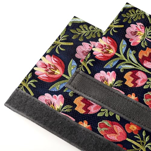 Image of Pardick Refrigerator Door Handle Covers Set of 2 Red Flower Floral Washable Fridge Dishwasher Mocrowave Oven Stove Decor Protector Handle Cover Keep Kitchen Appliance Clean from Food Stains Decorate