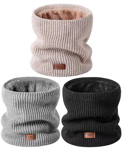 MSDC Winter Neck Gaiters for Men 3 Pack,Neck Warmer Men Women with Thermal Thick Warm Fleece Lined...