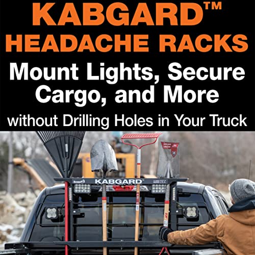 Image of Buyers Products 85104 Kabgard Headache Rack with Mounting Kit, Black Steel, 69 inch x 23.5 inch, Made In The USA, Truck Cab Rack