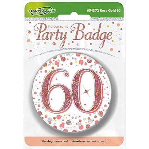 OakTree 60th Birthday Rose Gold Badge Cover