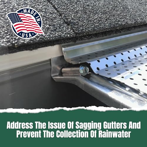 A-M Gutter Guard - 5\" K Style Gutter Hangers - Heavy Duty Hidden Rain Gutter Bracket Support With Speed Screw and Clip - Includes 6\" Drill Bit - (10 Pack)