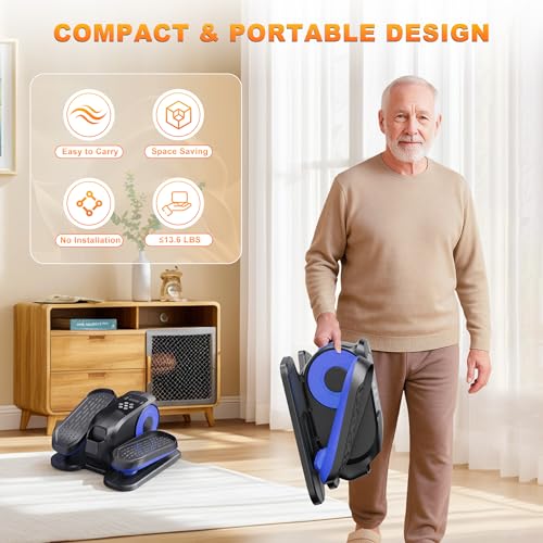 Image of Mini Under Desk Elliptical Low Impact Electric Leg Exerciser As Seen on TV While Sitting for Seniors with Non-Slip Mat Quiet & Portable for Home and Office