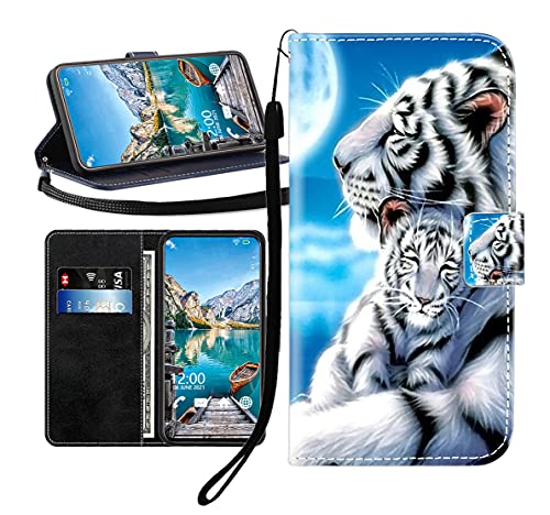 Sunrive Cover per Huawei Y560/Huawei Y5, Custodia con Supporto di Stand e in Pelle Artificiale per Carte di Credito Portafoglio Flip Chiusura Magnetica Bumper(Tiger Abbraccio B1)
