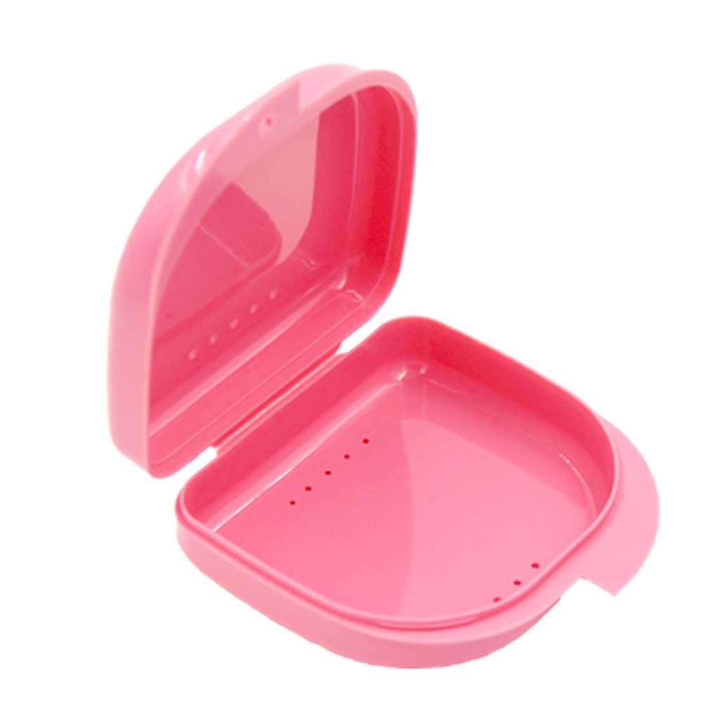 Orthodontic Retainer Case Dental Container Denture Storage Boxes with Vent Holes (Rose)-picture-18