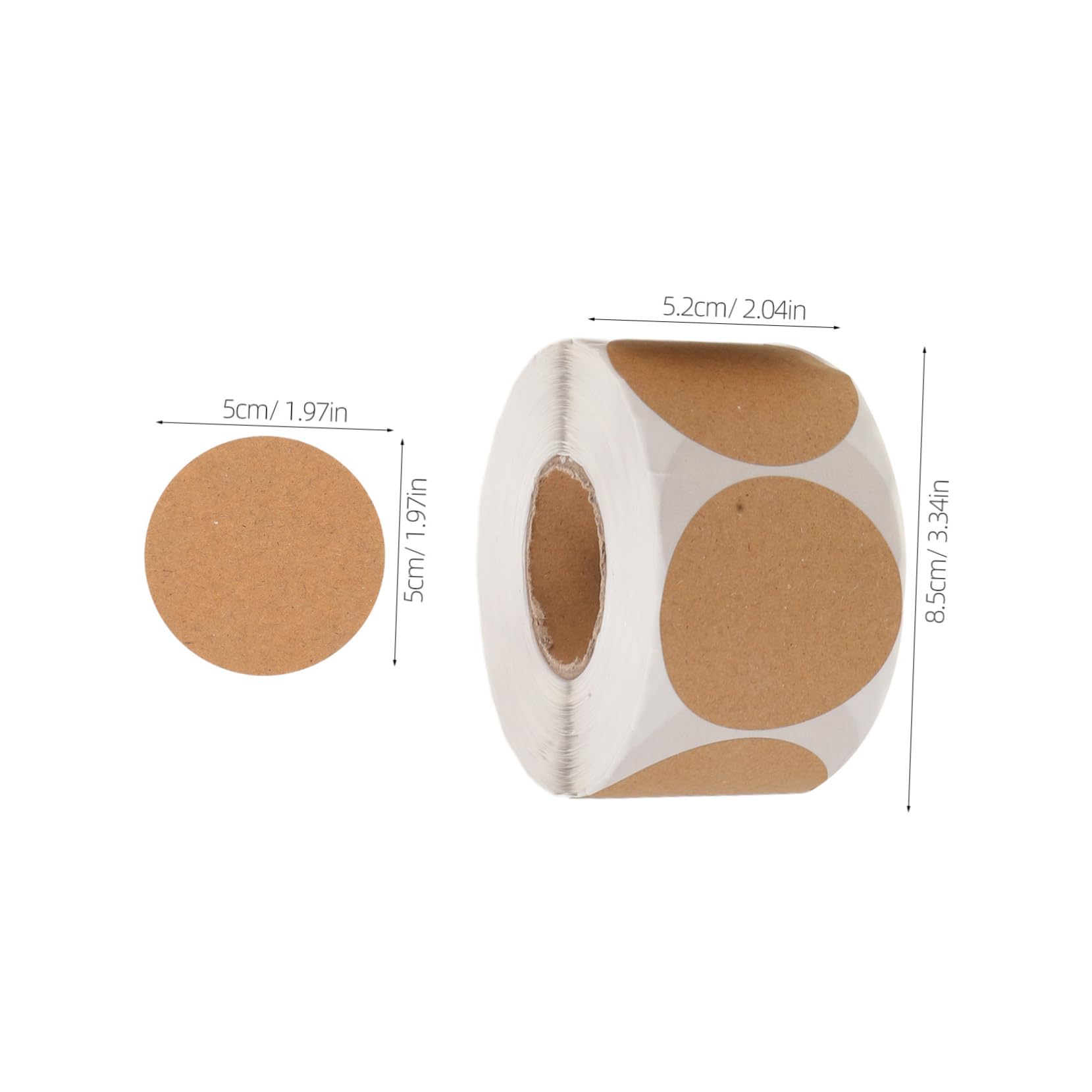 3stücke Runde Selbstklebende Kraftpapier-etiketten Beschreibbar Vielseitig Verwendbar Für Versandumschläge Geschenkverpackung Marmeladengläser Und Lebensmittelboxen Praktische Roll