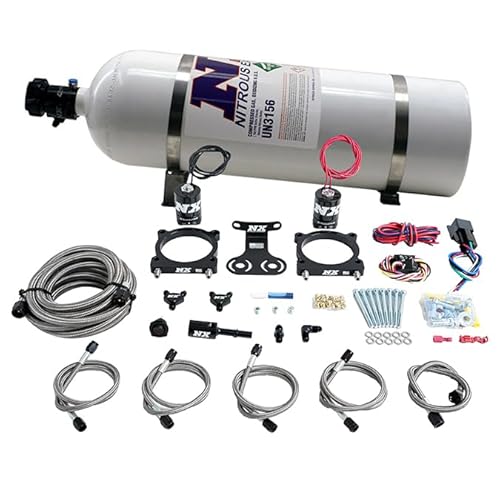 Nitrous Express 2024+ 5.0L Mustang Dual Throttle Body Plate System - 15lb Bottle