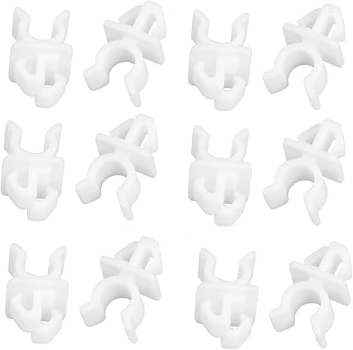 uxcell Coche universal 0.394x0.276 in agujero blanco plástico campana Prop Rod soporte clips 20 unids