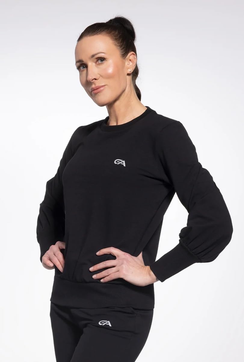 Gatta - Bluza Damska Dresowa Bawełniana - Sportowa Bluza bez Kaptura - Oddychająca, Miękka i Elastyczna - z Luźnymi Rękawami i Szerokimi Ściągaczami - Czarna - XL