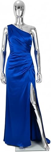 Miniatura 2 de Maniquí de cuerpo completo para mujer con cabeza y brazos rectos, 68 pulgadas de alto, plateado, torso de plástico con piezas desmontables y base de