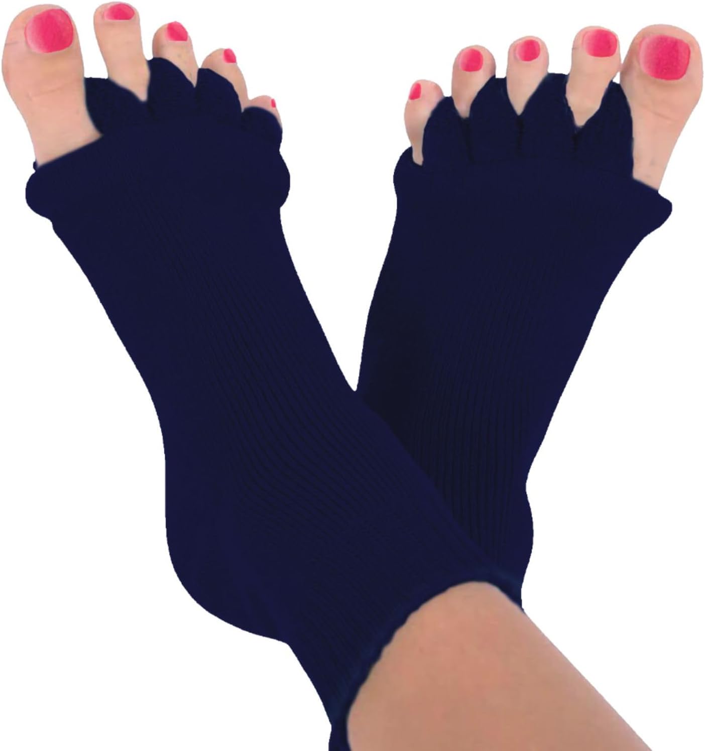 Alignment Socks Cotton - Toe Separator Socks for Improved Foot Alignment - Soft Stretchable Fabric for Daily Comfort - Relaxation, Yoga & Stress Relief