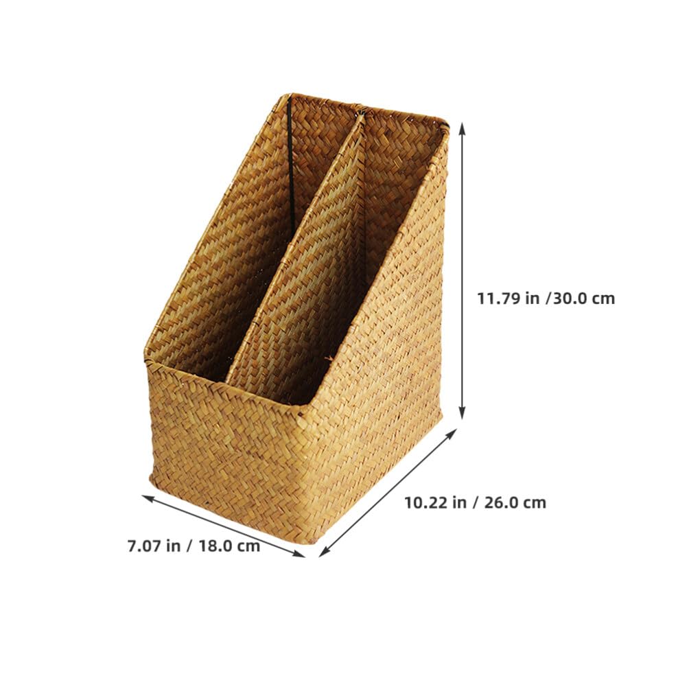 Cesta Tejida Para Revistas Estante Para Libros Soporte Para Cartas De Mimbre Cesta Para Libros De Granja Bohemia Soporte Para Periódicos Estrecho Para Oficina En