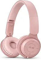 Fone de Ouvido Bluetooth 5.3 Sem Fio com Cancelamento de Ruído – Headphone Dobrável com Microfone, Som Potente e Confortável, Ideal para Academia, Corrida e Uso Diário, Android e iOS (ROSA)