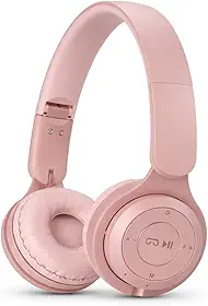 Fone de Ouvido Bluetooth 5.3 Sem Fio com Cancelamento de Ruído – Headphone Dobrável com Microfone, Som Potente e Confortável, Ideal para Academia, Corrida e Uso Diário, Android e iOS (ROSA)