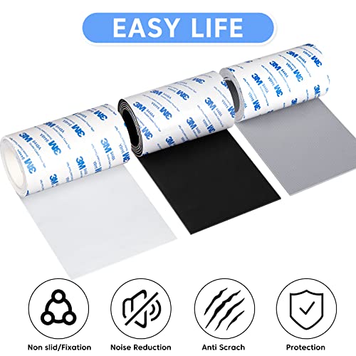 Furniture Pads For Hardwood Floors, Non Slip Furniture Grippers Self Stick Silicone Pads, Anti-Scratch Rubber Floor Protectors For Furniture, 4 X 40 Inch Self Adhesive Rubber Feet #TOP6