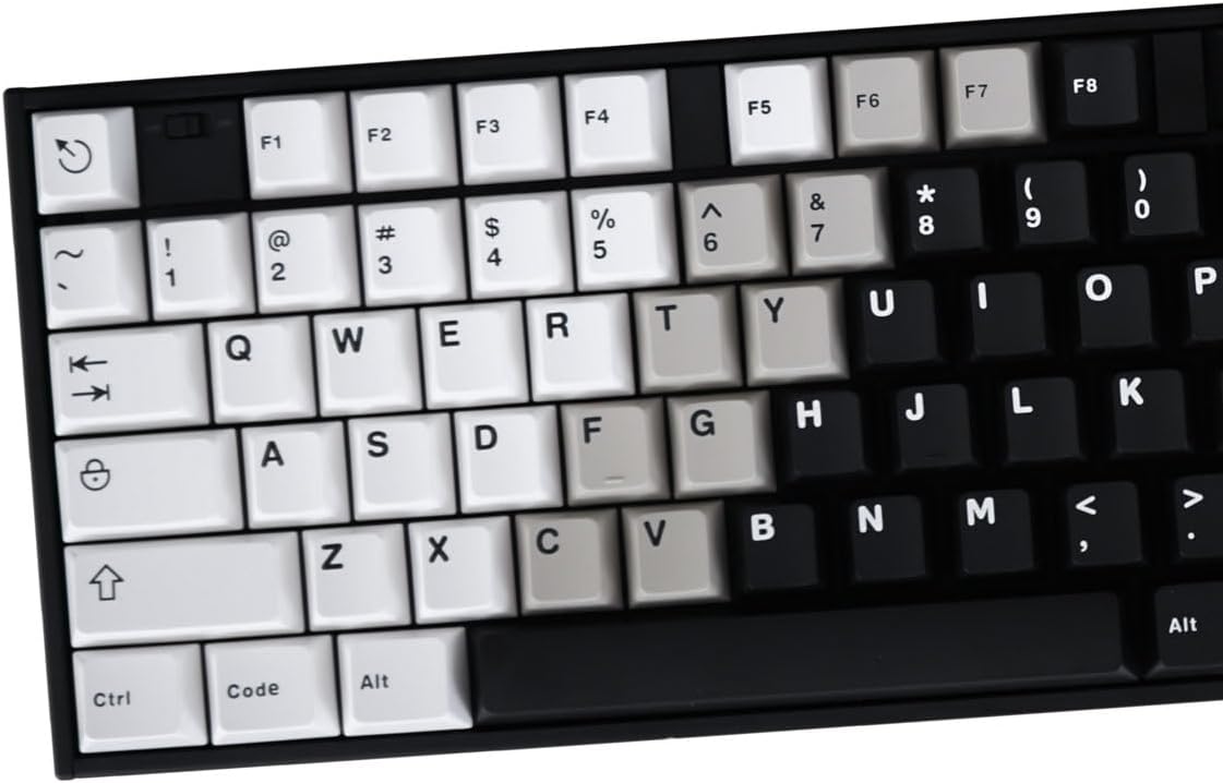 mintcaps White Black Gradient Keycaps Set Cherry Profile Doubleshot Custom Keycaps 121 Keys for