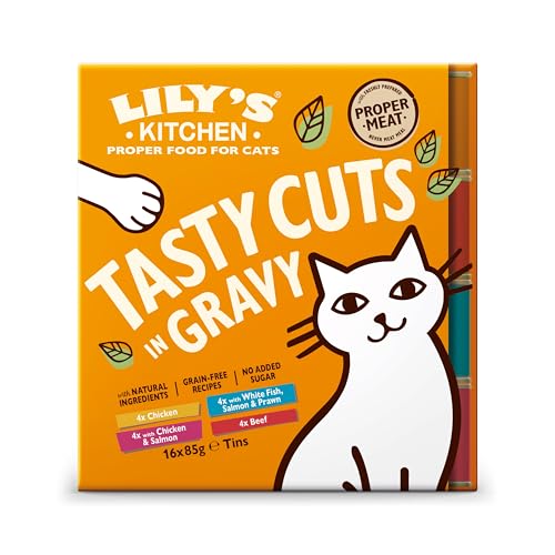 Lily's Kitchen Natural Adult Wet Cat Food in Gravy - Tasty Cuts Mixed Multipack - Complete Grain-Free Recipes (16 Tins x 85g) Lily's Kitchen Natural Adult Wet Cat Food in Gravy - Tasty Cuts Mixed Multipack - Complete Grain-Free Recipes (16 Tins x 85g)