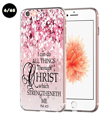 Case for 6S Bible Verse - Topgraph [Exact Slim Fit Clear with Design Full Coverage] Bumper Compatible for iPhone 6/6S [ Christian Jesus Clear Soft TPU]
