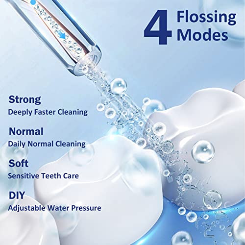 REDFMG-Water-Flosser-for-Teeth-Cleaning-Cordless-Water-Flosser-with-Adjustable-Level-Pressure-300ML-Detachable-Water-Tank-5-Water-Jet-Replacements-IPX6-Waterproof