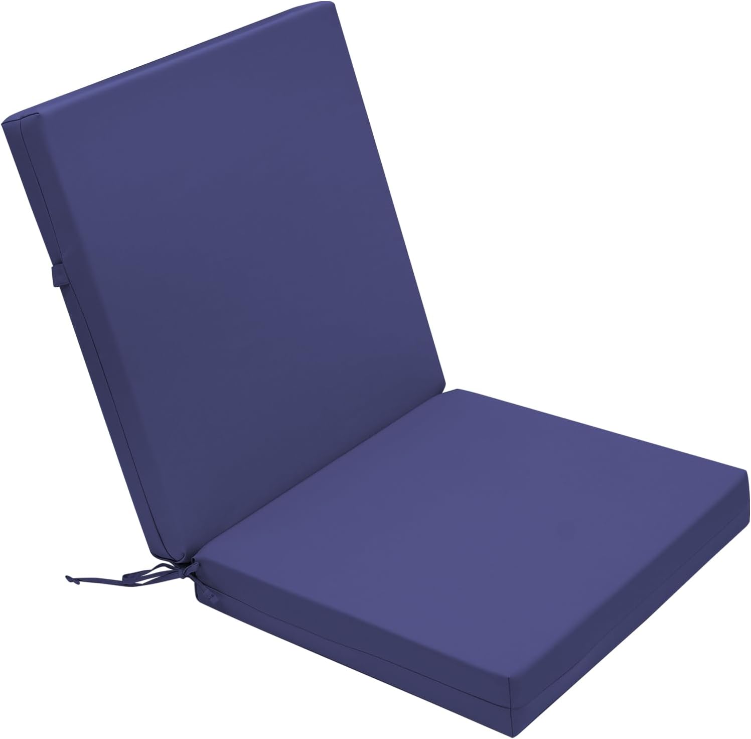 ( Incomplete) Outdoor High Back Cushions Patio Seat and Back Chair Cushions with Ties, Replacement Chair Pad for Outdoor Furniture Decoration (42\" L x 21 W x 3\" T, Navy) 42\"x21\"x3\" Navy