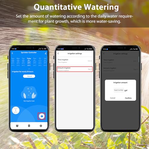 WLAN-Bewässerungstimer: Intelligenter Bewässerungstimer für Gartenschläuche, automatische Bewässerungssteuerung, App-Fernbedienung, wetterbasierte intelligente Bewässerung, kompatibel mit Alexa