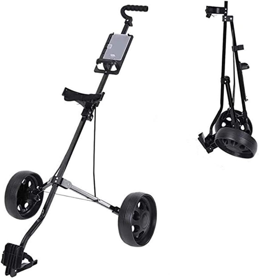 Golf Push Cart Push Pull Golf Trolley 2 Wheel, Lightweight Collapsible Bag Cart with Scoreboard, Folding Golf Pull Cart