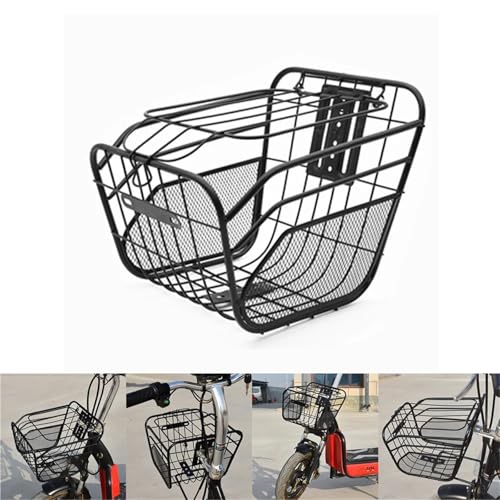 Panier de vélo avant à grande capacité avec support scooter stable