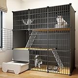 猫 ケージ トイレ付き 3段 猫用ケージ 大型 スリム 猫のゲージ 猫 多頭飼い キャットゲージ 広い 頑丈 大きめ DIY組立 コンパクト ワイド キャットケージ 3段 トイレ付き 通気性が良い 頑丈 室内用 移動便利【脱走防止】 【取付簡単】【 掃除しやすい 】【簡単に移動】【 取り外し可能な】 快適なスペース ネコ 猫用 ペット用品 (111*49*109CM)