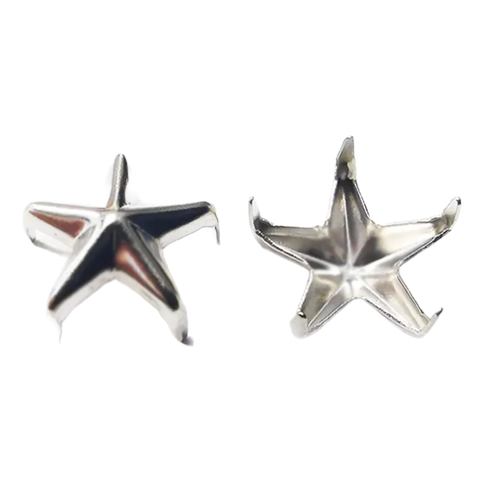 100 Borchie A Stella In Metallo Da 10mm, Perfette Per Progetti Fai-daTe! Rivetti A Punta, Stile Punk, Color Argento. Ideali Per Decorare Giacche, Borse, Cinture, Bracciali In Pelle E Jeans. Dai Un Tocco Rock E Personale Ai Tuoi Accessori! - 2