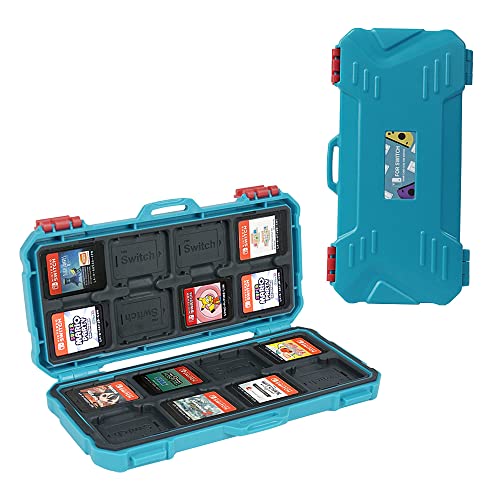 LYNCA Étui pour cartes de jeu Nintendo Switch & NS NX, coque rigide de protection antichoc avec interrupteur de rangement pour cartes de jeu, 16 emplacements pour cartes de jeu, Porte-cartes Cover