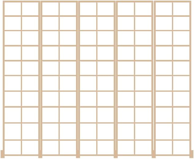 [HERUNKUWA] Partition Room Divider Shoji Screen 3 rows 4 rows 5 rows Height 180 cm / 200 cm Folding Wooden Non-woven Fabric Lattice Blindfold Light Shielding Blindfold Living Kitchen Room Japanese