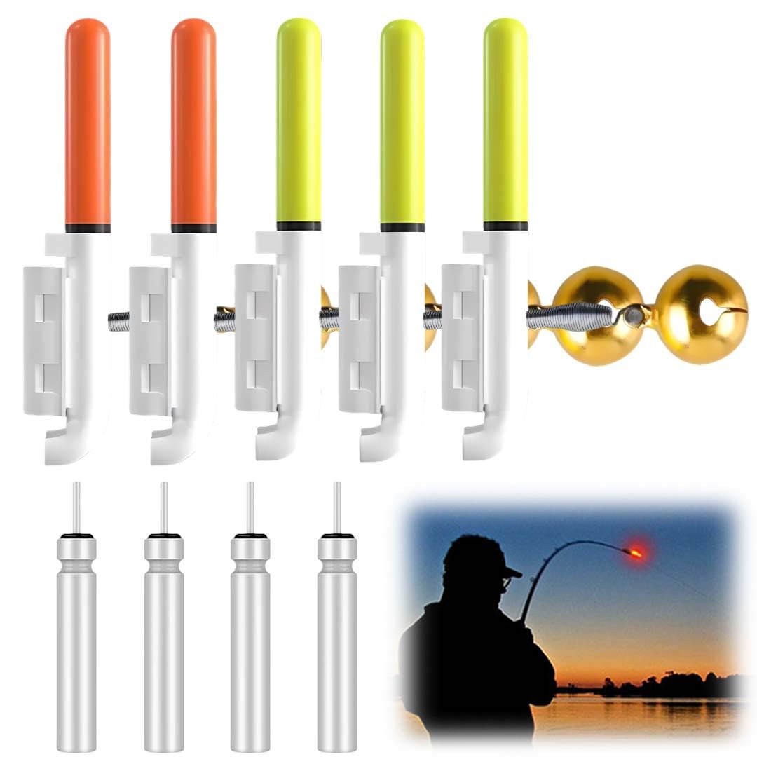 Pack De 4 Luminoso Luz Stick CañAs Pesca, Barra De Brillo De Pesca, CañA De Pescar Flotante, Con hebilla, alarma de pesca, Con cargador y batería para pesca nocturna, Al aire libre