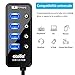 immagine 3Atolla HUB USB 3.0 Alimentato, 4 Porte USB SuperSpeed Trasmissione Dati e 1 Porta Quick Charge, con Interruttore indipendent e Adattatore d'Alimentazione 5V/3A e LEDs