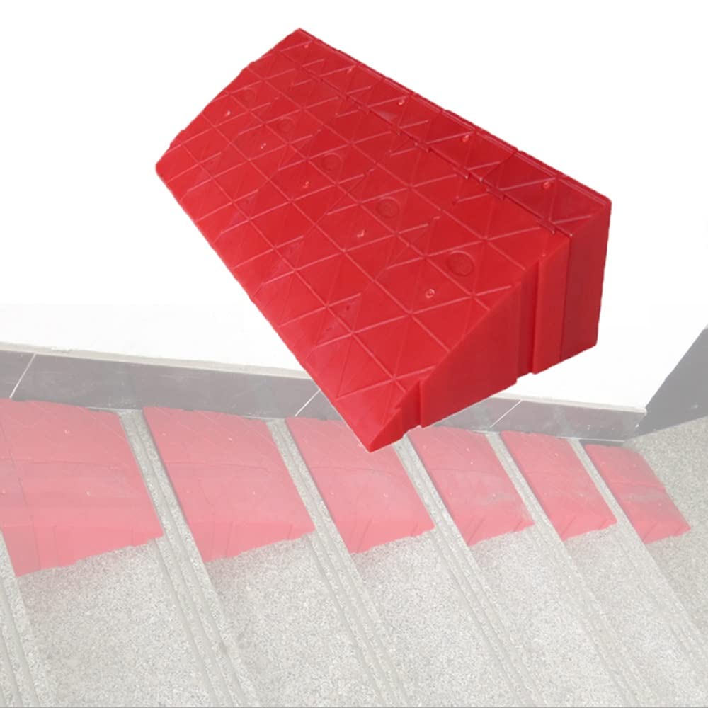 Rampa Di Soglia In Plastica Rampe Di Cordolo Leggere, Rampe Portatili Per Vialetto, Rampa Per Sedie A Rotelle/Rampe Motorycle/Rampe Domestiche- Rosso, Altezza: 12/14/16/18cm (Size : 12x30x18