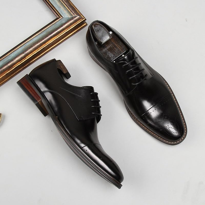 Men's Breathable Business Casual Shoes Wedding Shiny Dress Shoes Lace-up Brogues2
