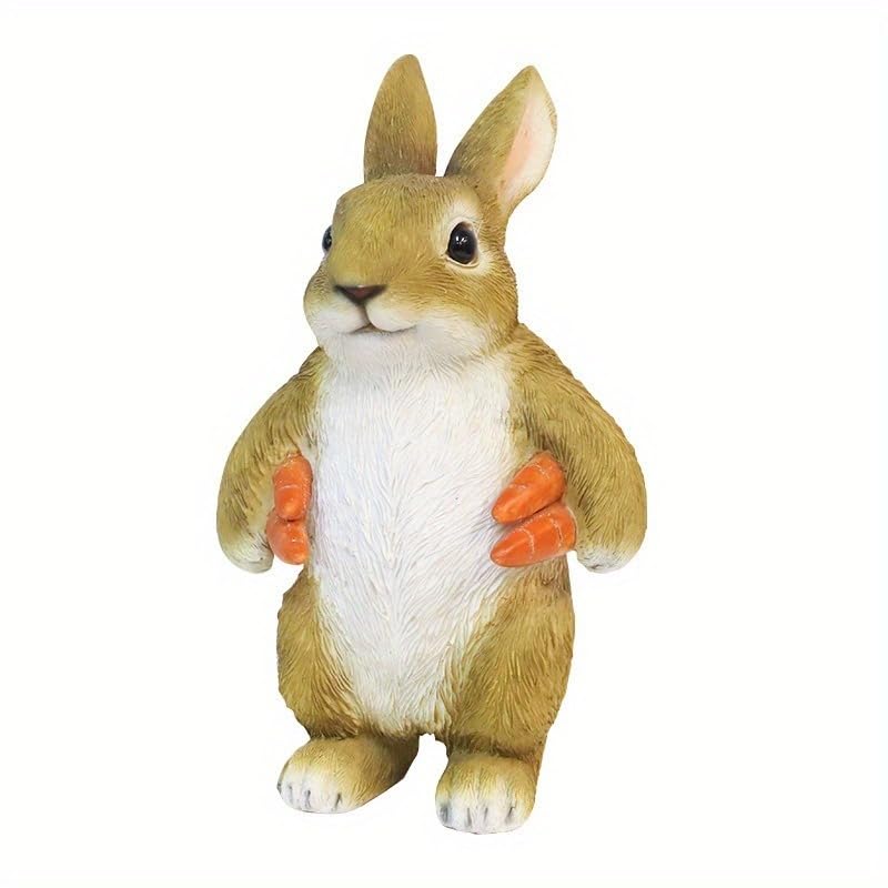 Whimsical Rabbit Garden Figurine – 7.7" Resin