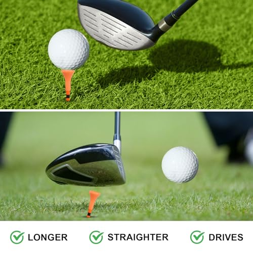 GFUEIGJ 60 Stück Golf Tees Kunststoff 83mm Golf Tees Plastik Golf Zubehör für Abschlag und Übungs, Geschenk für Golfer oder Familie