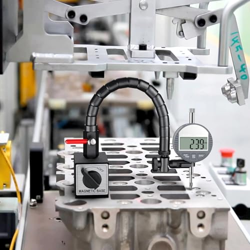 Image of HDLNKAK Digital Dial Indicator 0-25.4mm /1''with Magnetic Base, Dial Indicator Tools Set for Alignment, 0.001 inch Accuracy Measurement Tool with Flex Arm Base and Indicator Combo