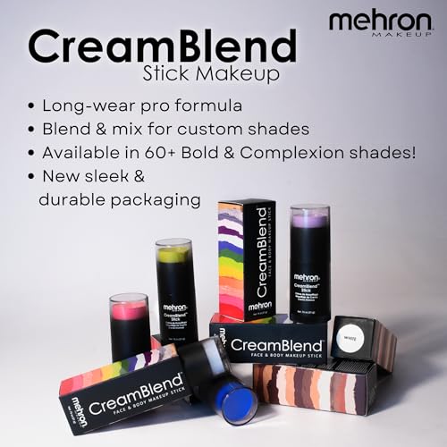 Mehron Make-up CreamBlend Stick | Gesichtsbemalung, Körperbemalung und Grundierungscreme-Make-up | Körperfarbe Stift (White)